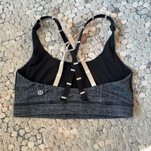 LIKE NEW Lululemon Energy Bra Black Dune / Cayman Stripe Black Mojave Tan (6)